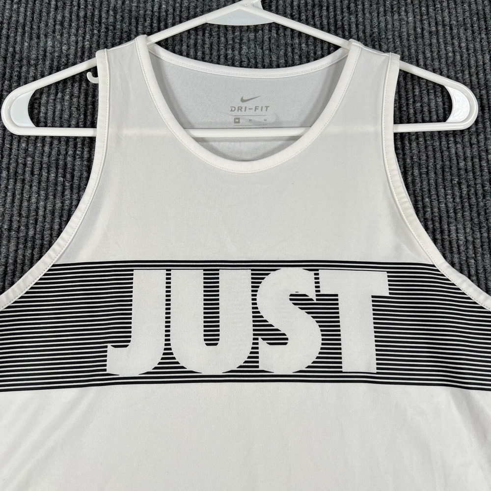 Nike Tank Top Womens Medium White Sleeveless Active Workout Gym Running